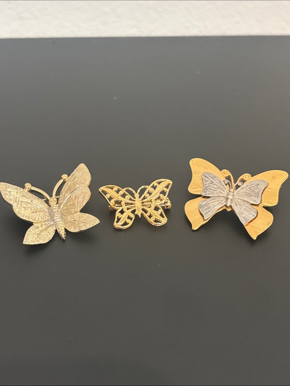 Vintage Butterfly Brooch Lot of 3 - Signed BSK, Napier, Premier Designs